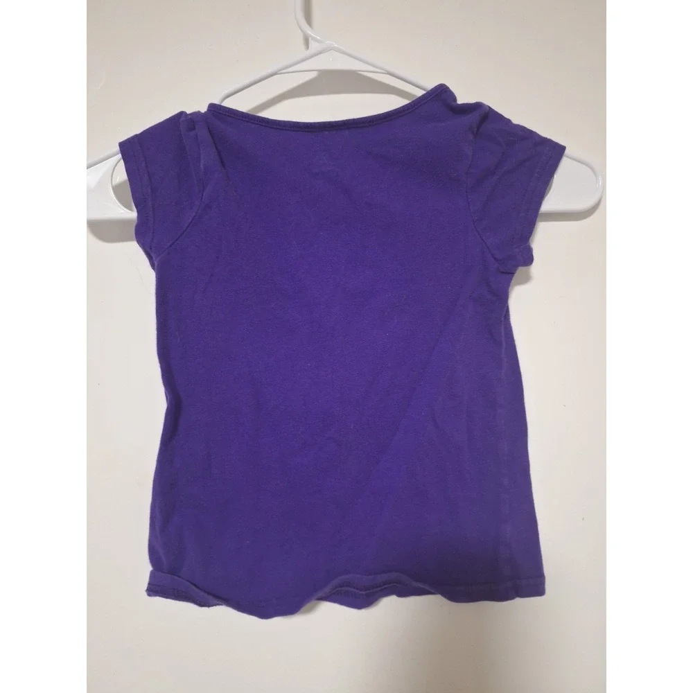 The Children's Place Girls Size 5/6 Purple Short Sleeve Cinch Neck T-Shirt